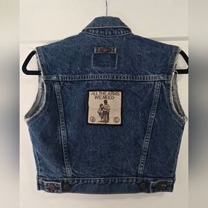 Vintage Denim Vest with Graphic Patch